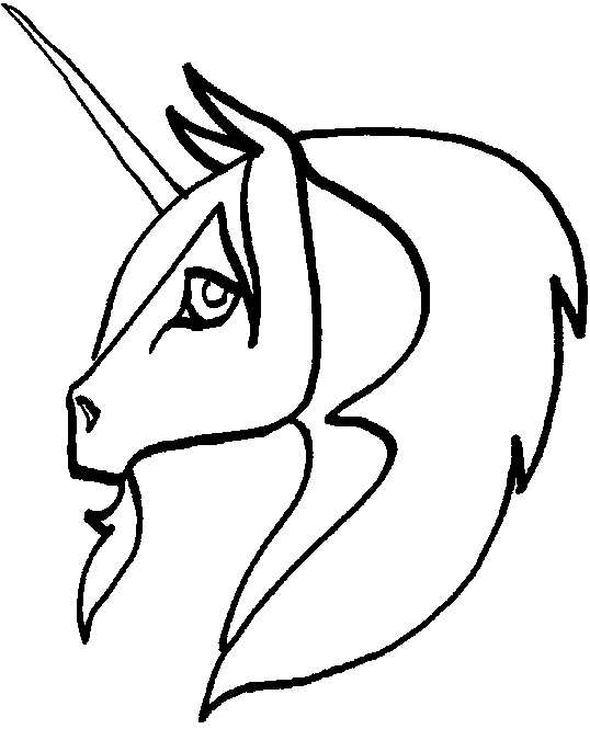 Coloring unicorn head picture