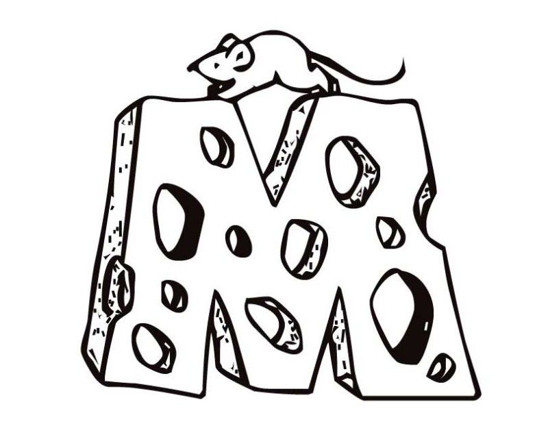 Coloring Pages Animals Mouse Cheese - AZ Coloring Pages