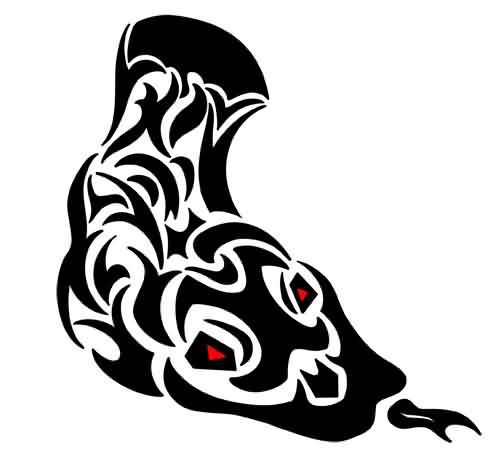 New Tribal Snake With Red Eyes Tattoo Design | Tattoobite.com