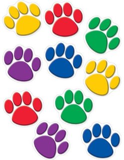 Amazon.com : Teacher Created Resources Colorful Paw Prints ...