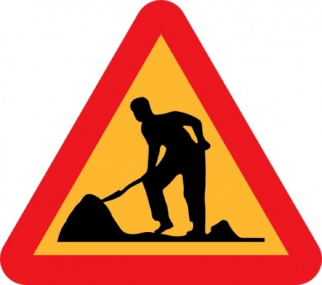 Workman Ahead Roadsign clip art | Download free Vector