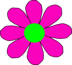 Pink With Green Daisy clip art - vector clip art online, royalty ...