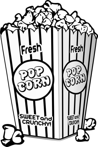 Popcorn Black And White clip art - vector clip art online, royalty ...