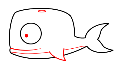 Drawing a cartoon whale