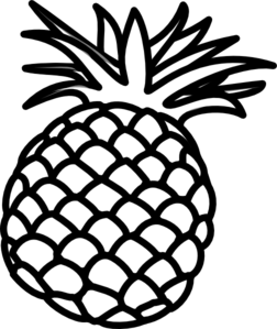 Pineapple Outline clip art - vector clip art online, royalty free ...