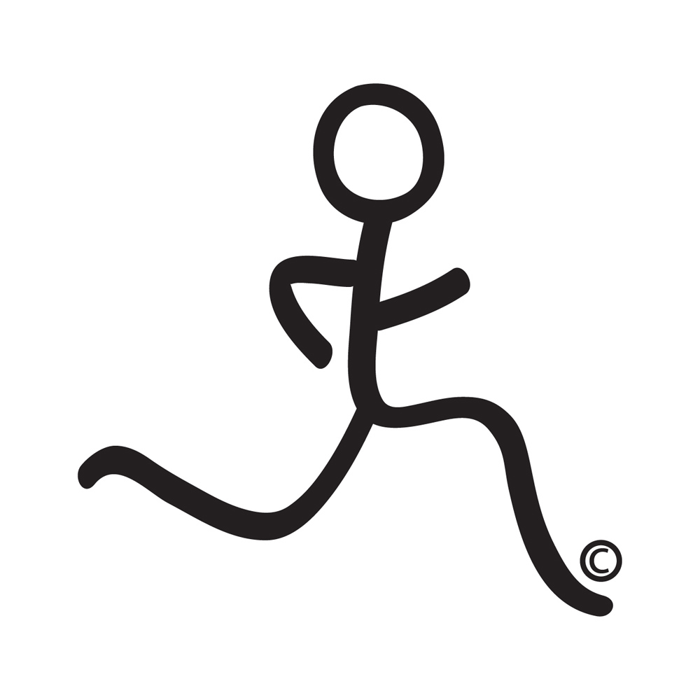 Stick boy running clipart