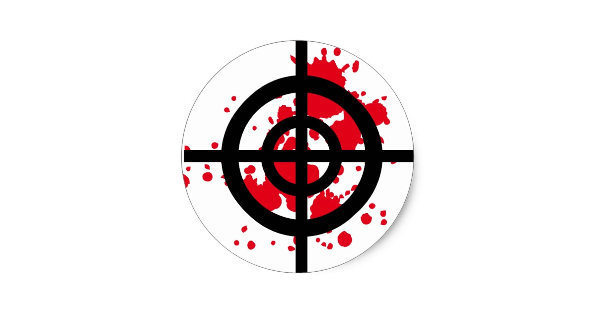 bloody target sniper classic round sticker | Zazzle