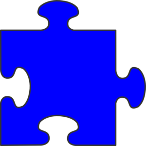 Blue Border Puzzle Piece Top-blue Fill clip art - vector clip art ...