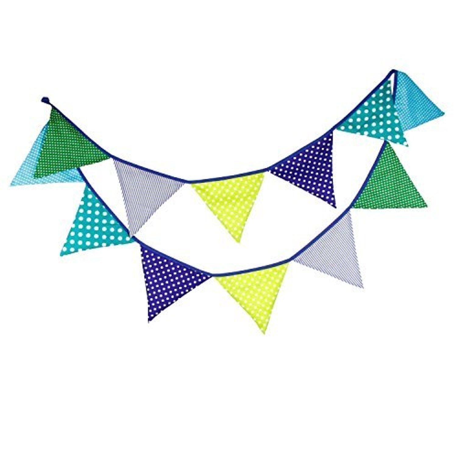 Multi Coloured Fabric Bunting For Party Birthday Wedding ...