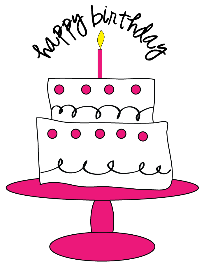 Pink birthday cupcake clipart