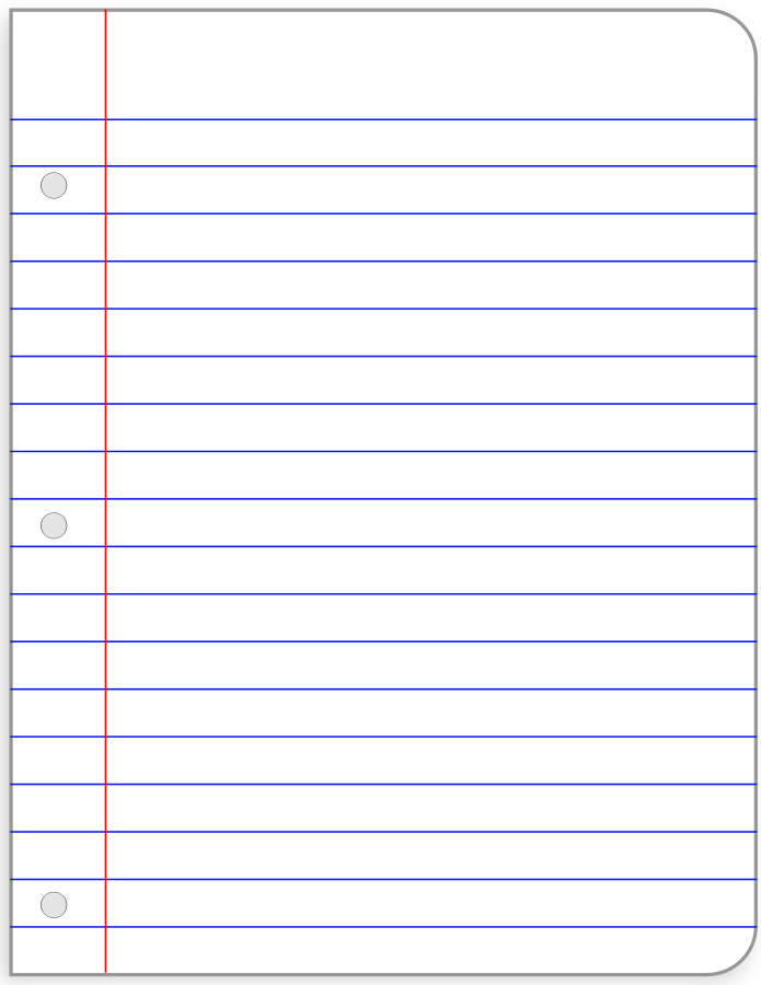 Notebook Paper Clipart Png