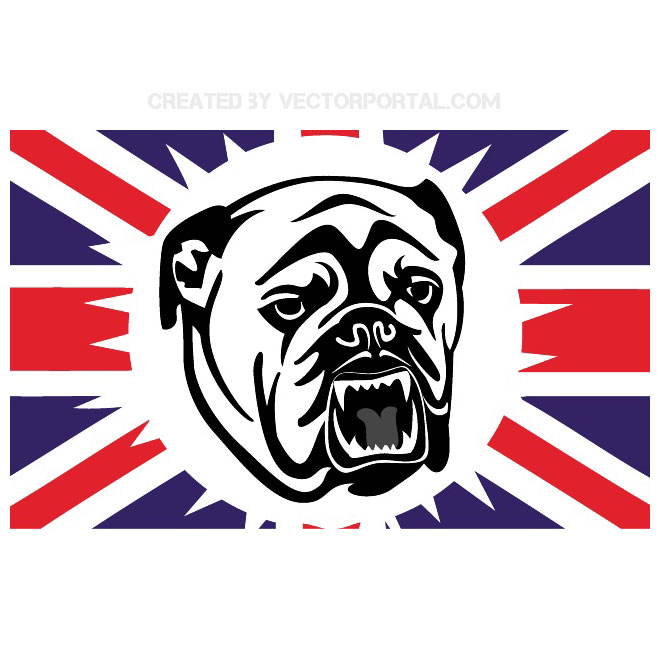 BRITISH BULLDOG AND ENGLISH FLAG VECTOR - Download at Vectorportal