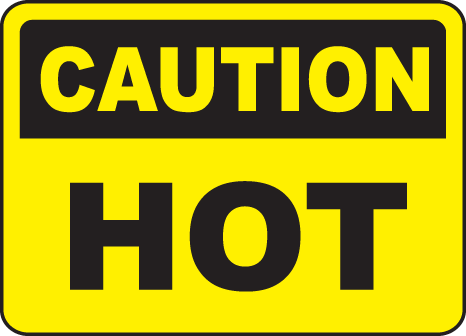 Caution Hot Sign by SafetySign.com - I5728