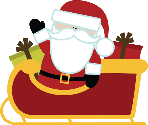 Santa In Sleigh SVG file for scrapbooking cute christmas svg files ...