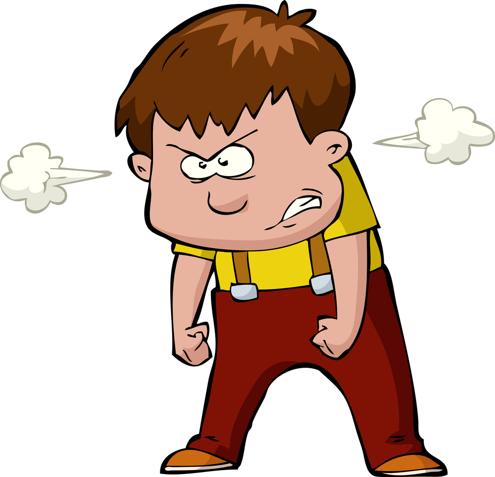 Angry kid clipart