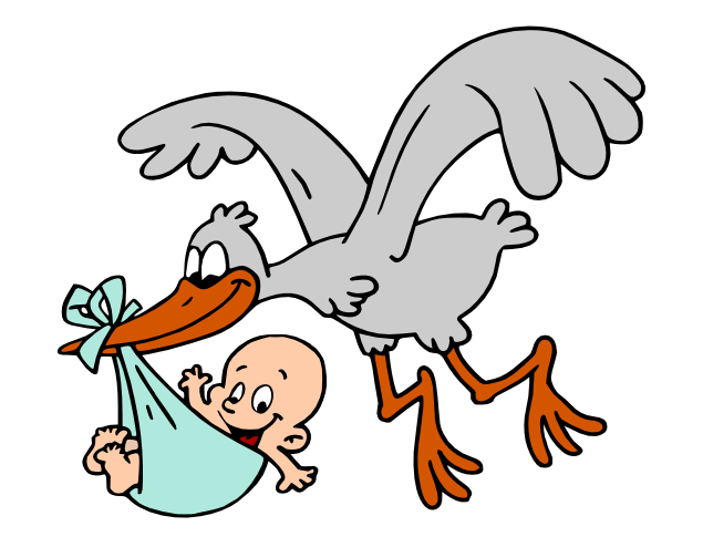 Stork And Baby | Free Download Clip Art | Free Clip Art | on ...
