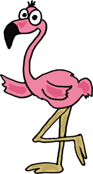 funny cartoon flamingo