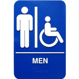 Braille Men Handicap Accessible Restroom Sign: Kitchen ...