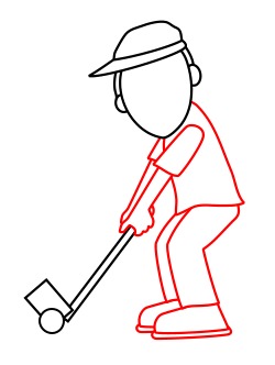 Drawing a cartoon golfer