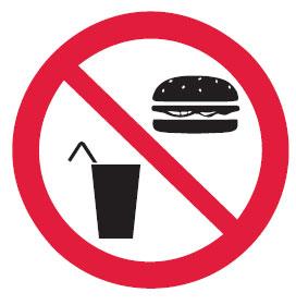 Prohibition Signs - No Food Or Drinks-Picto Only - Safety Symbols ...