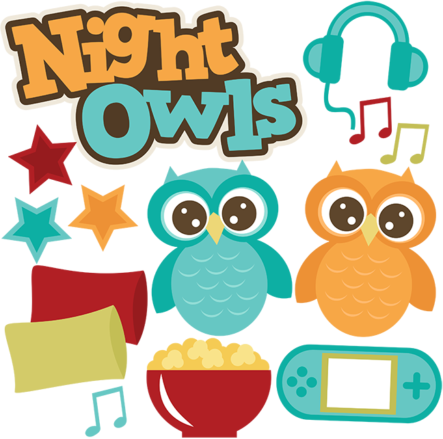 Night Owls SVG files sleepover - Free Clipart Images