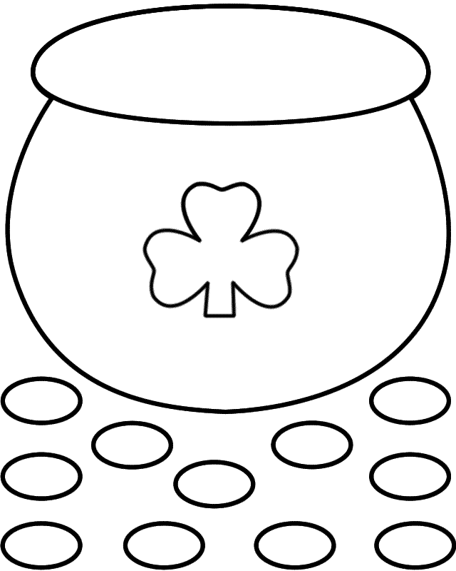 St Patrick Day Pot Of Gold - AZ Coloring Pages