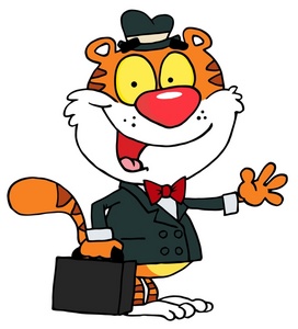 Businessman Clipart Image - A Smiling Tiger Businessman.