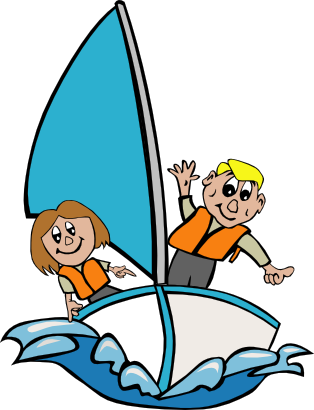 Free Two Kids Sailing Clip Art