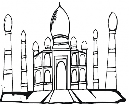 Taj Mahal Outline - ClipArt Best