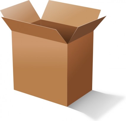 Cardboard Box clip art Free vector in Open office drawing svg ...