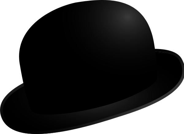 Black Hat Charlie Chaplin Bowler - vector Clip Art