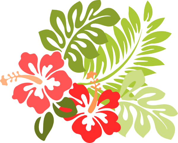 Hawaiian Flower Border Clipart