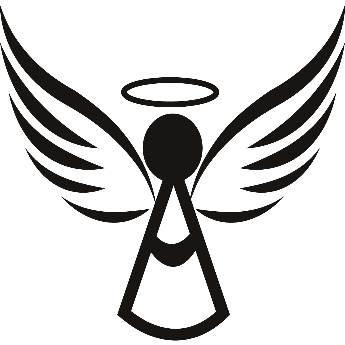 Simple Angel Clipart Black And White - ClipArt Best