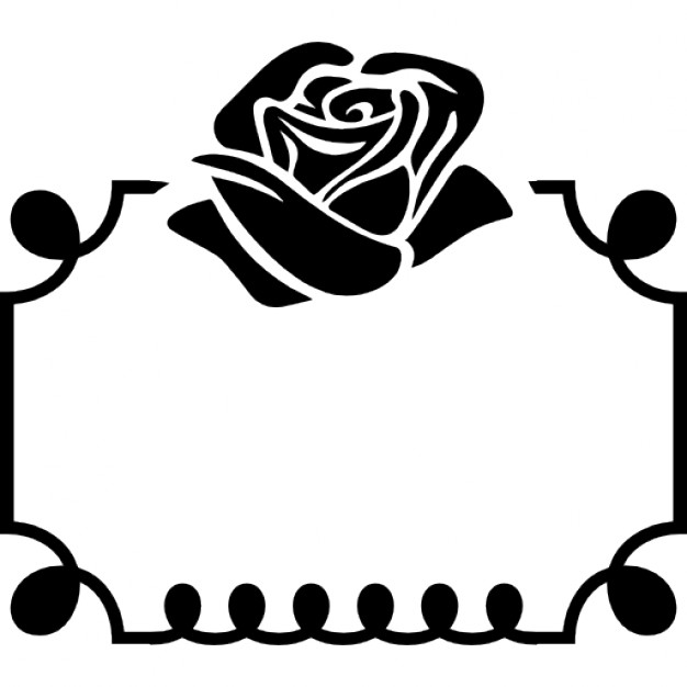 Rose flower ornament on top of a frame Icons | Free Download