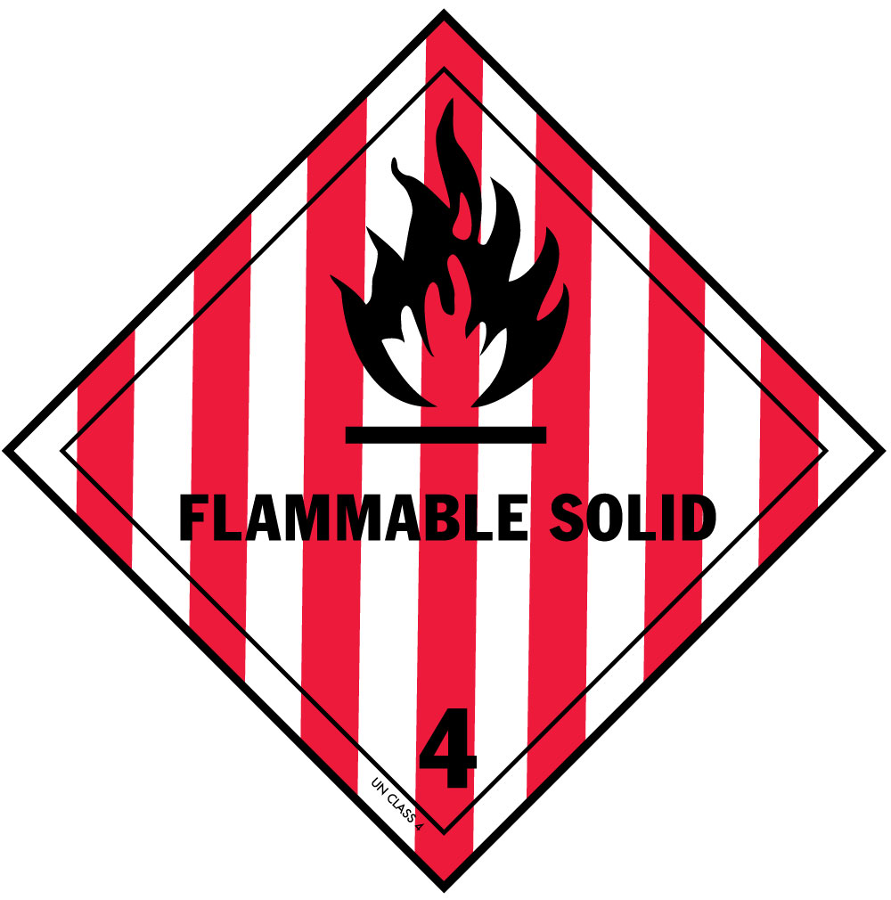 D.O.T. Flammable Gas Label for Hazardous Materials - Class 2