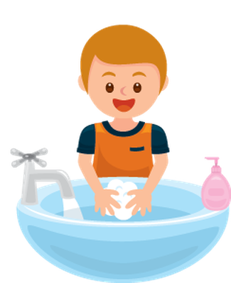 Boy washing hands clipart