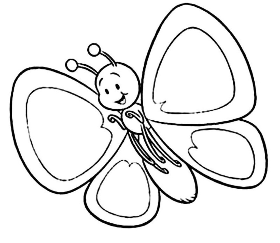 Cartoon butterfly clipart black and white