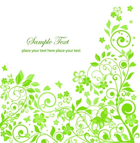 Green Floral Design, vector file - 365PSD.com