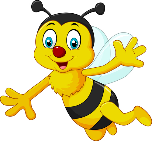 Cute bee cartoon vector illustration 02 - Vector Animal, Vector ...