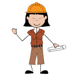 Architect Clipart Image - Asian Female Construction Worker