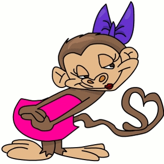 Girl Monkey Cartoon Clipart