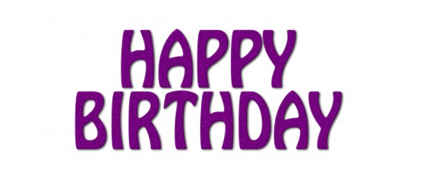 Purple happy birthday clipart