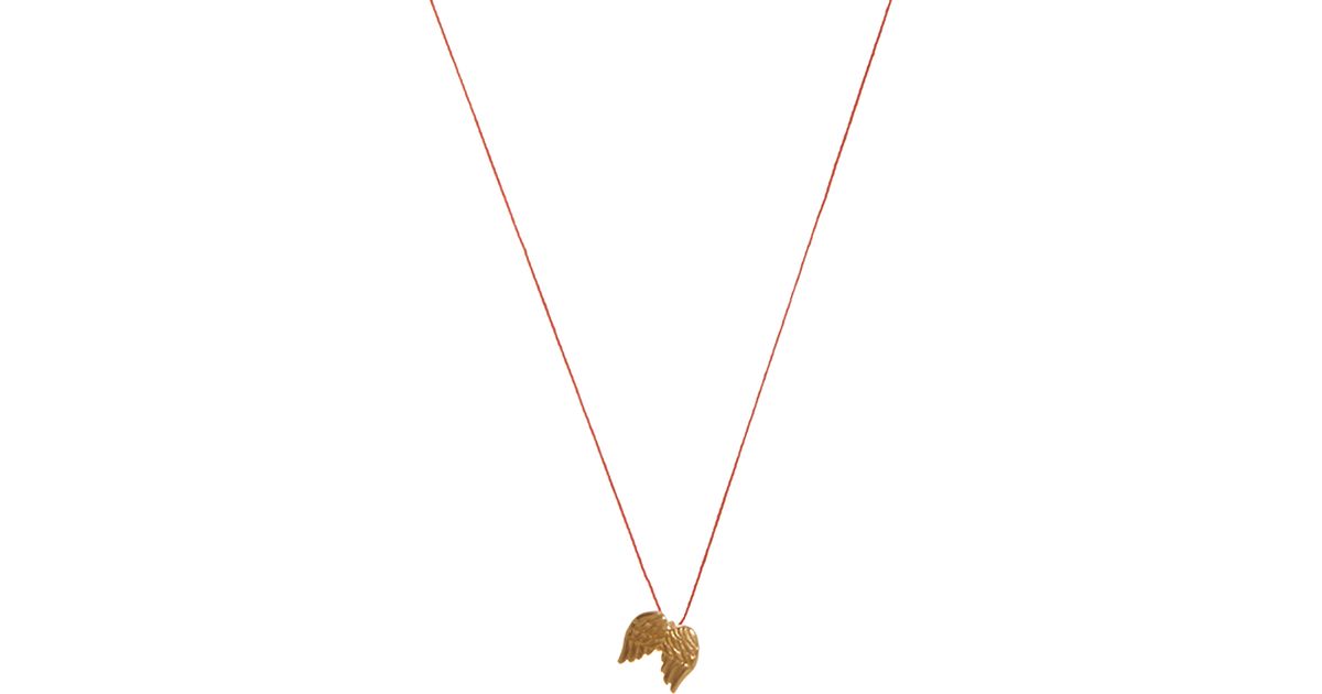 Dogeared Dogeared Make A Wish Angel Wings Necklace in Red | Lyst