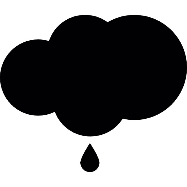 Raindrop under a cloud shape in black Icons | Free Download