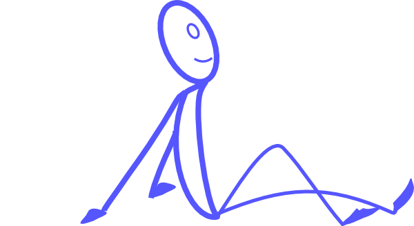 Blue Stickman Sitting Back Clip Art - vector clip art ...