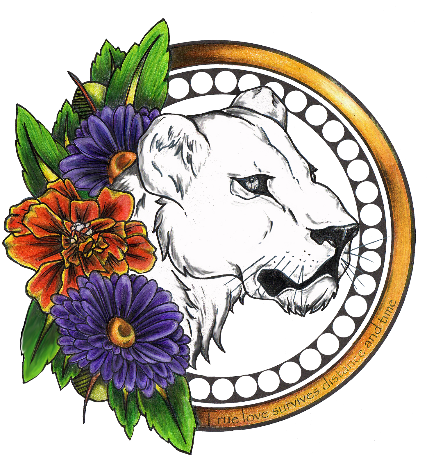 Lioness surrounded by flowers Â« You Made Me Ink