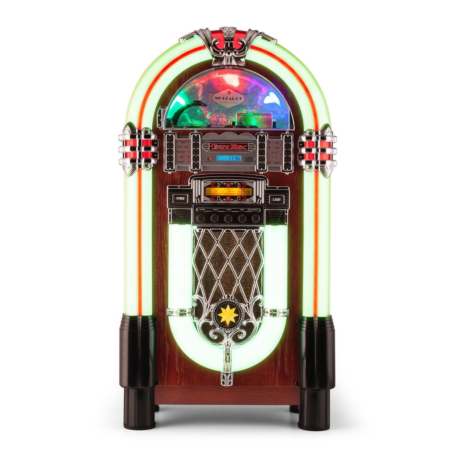 Auna Vintage Jukebox Player Machine Bluetooth Usb Sd Aux Cd Am /fm ...