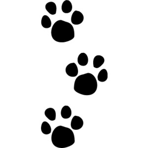 Paw print black and white clipart