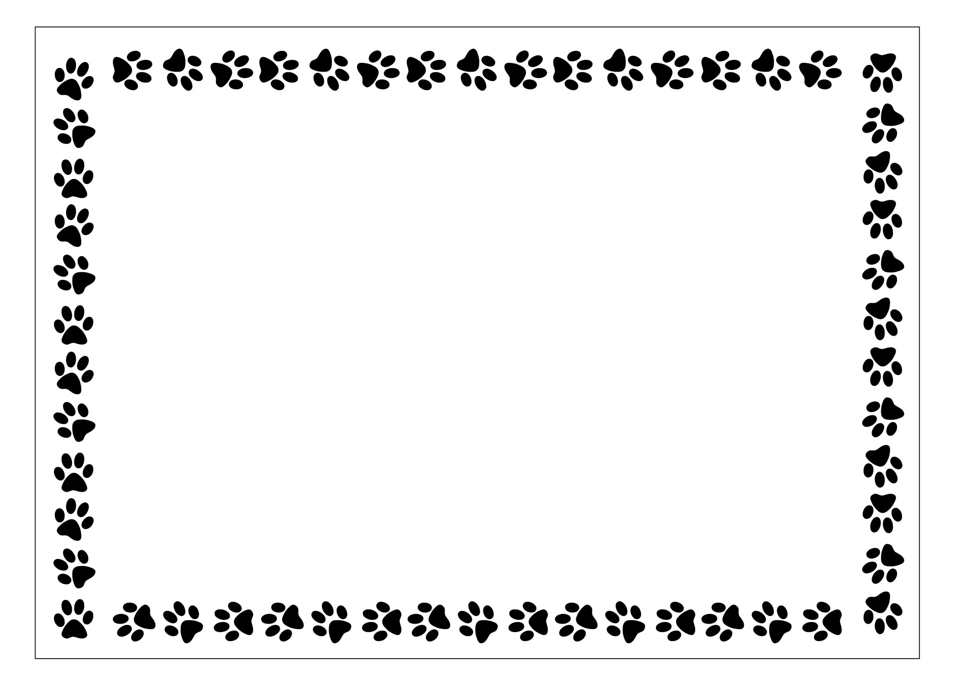 Clipart animal paws borders