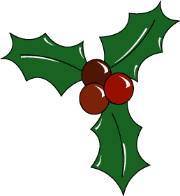Holly leaf and berries clip art